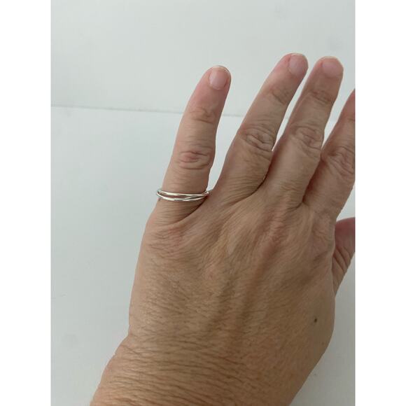 Silver tone puzzle ring size 7 - Picture 1 of 4